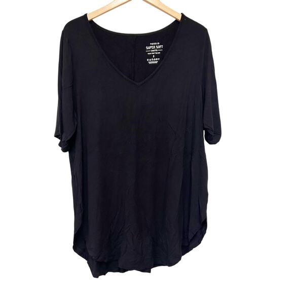 Torrid Super Soft Knit Black V Neck T Shirt Sz 3X - Picture 1 of 3